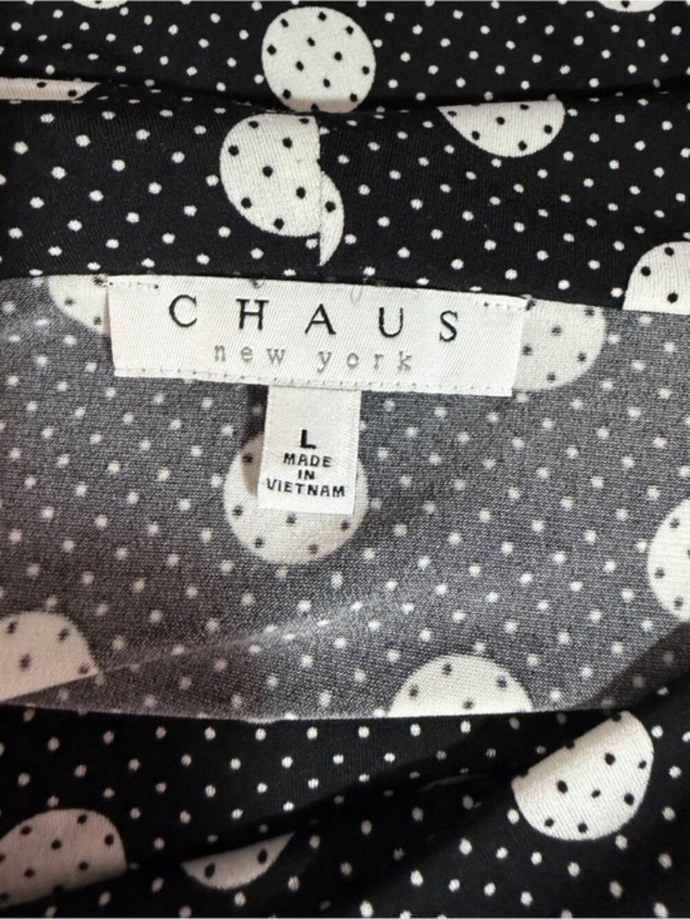 Chaus New York L Polka Dot Cowl Neck Handkerchief Tunic Top Lagenlook - Picture 8 of 9